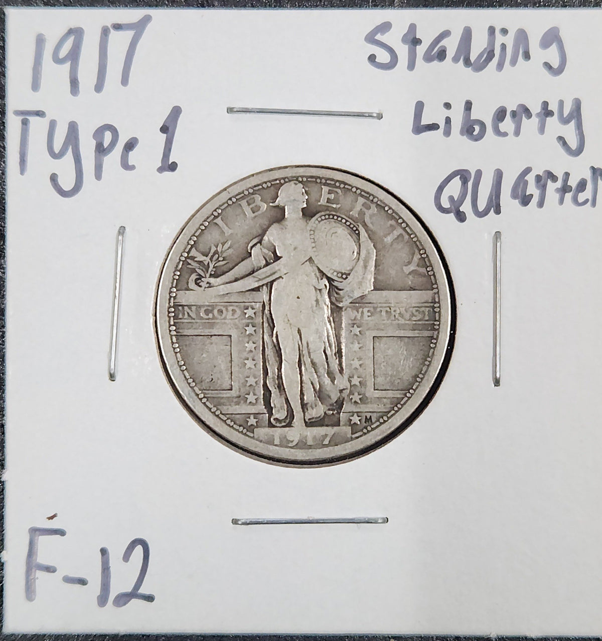1917 Standing Liberty Quarter Type 1 F-12 5535.12-D — Obverse