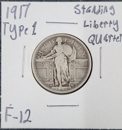 1917 Standing Liberty Quarter Type 1 F-12 5535.12-D — Obverse