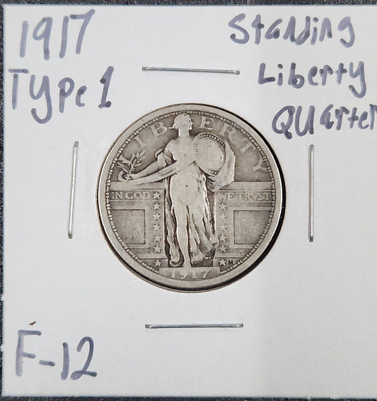 1917 Standing Liberty Quarter Type 1 F-12 5535.12-D — Obverse