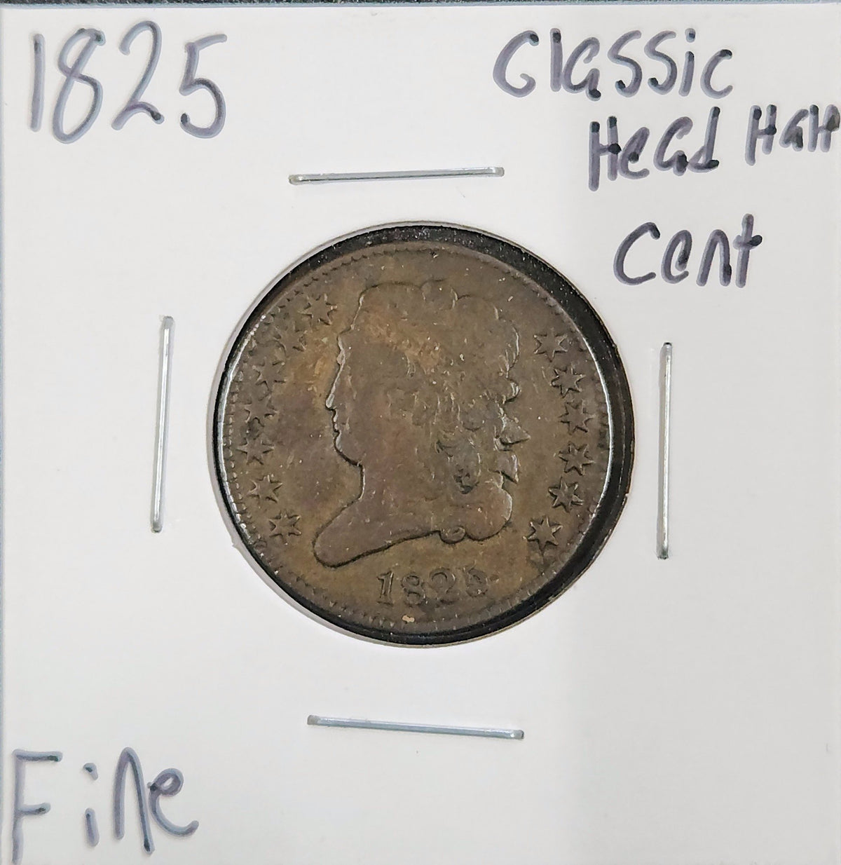 1825 Classic Head Half Cent Fine 525.D12-A — Obverse