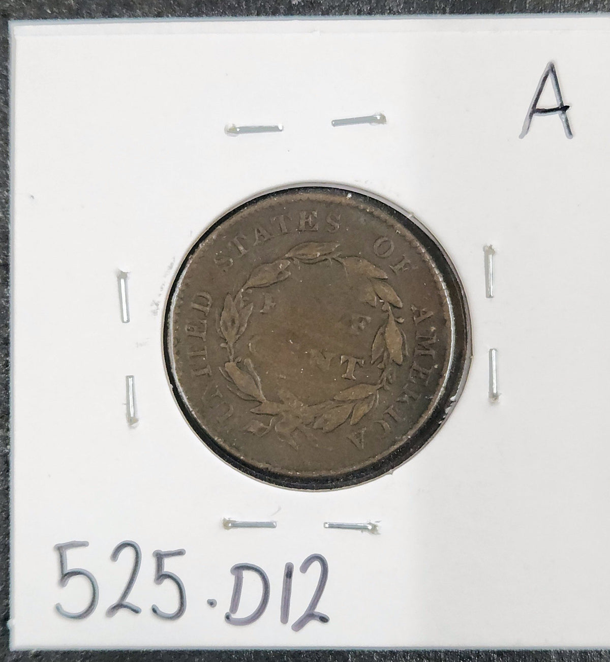 1825 Classic Head Half Cent Fine 525.D12-A — Reverse