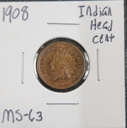 1908 Indian Head Cent MS-63 1446.63-A — Obverse