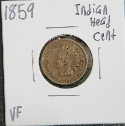 1859 Indian Head Cent VF 1289.D20-A — Obverse