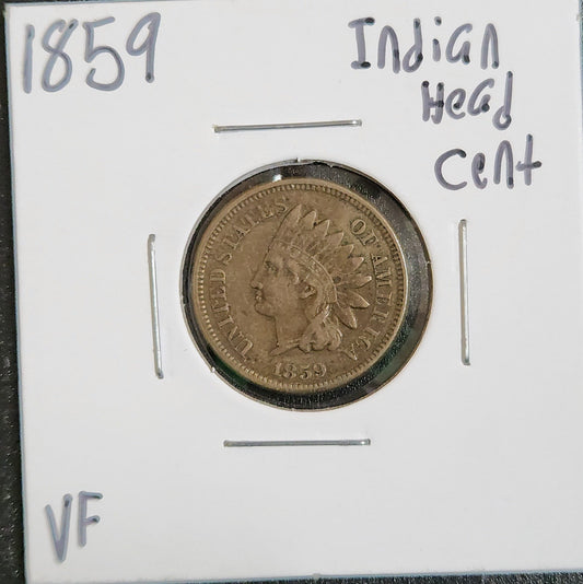 1859 Indian Head Cent VF 1289.D20-A — Obverse