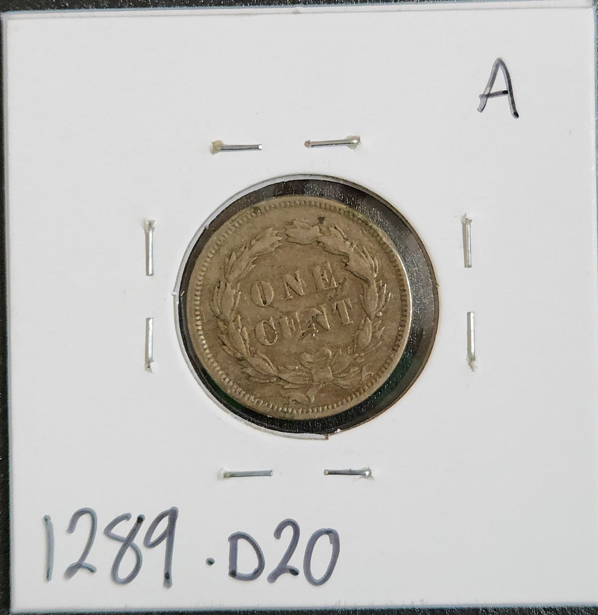 1859 Indian Head Cent VF 1289.D20-A — Reverse