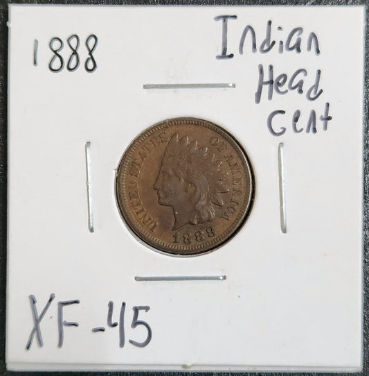 1888 Indian Head Cent XF-45 1380.45-A — Obverse