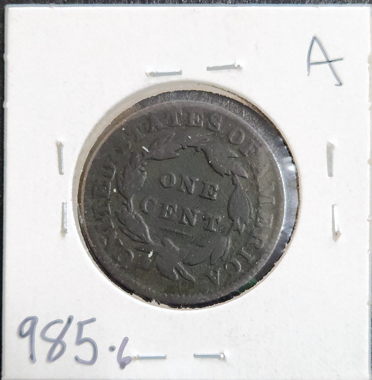 1832 Coronet Head Large Cent G-6 985.6-A — Reverse