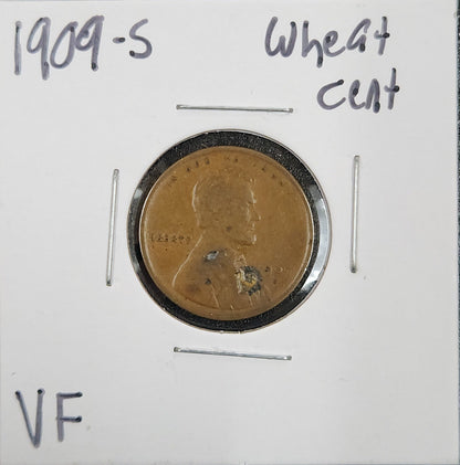 1909-S Lincoln Wheat Cent VF Details 1796.D20-A — Obverse