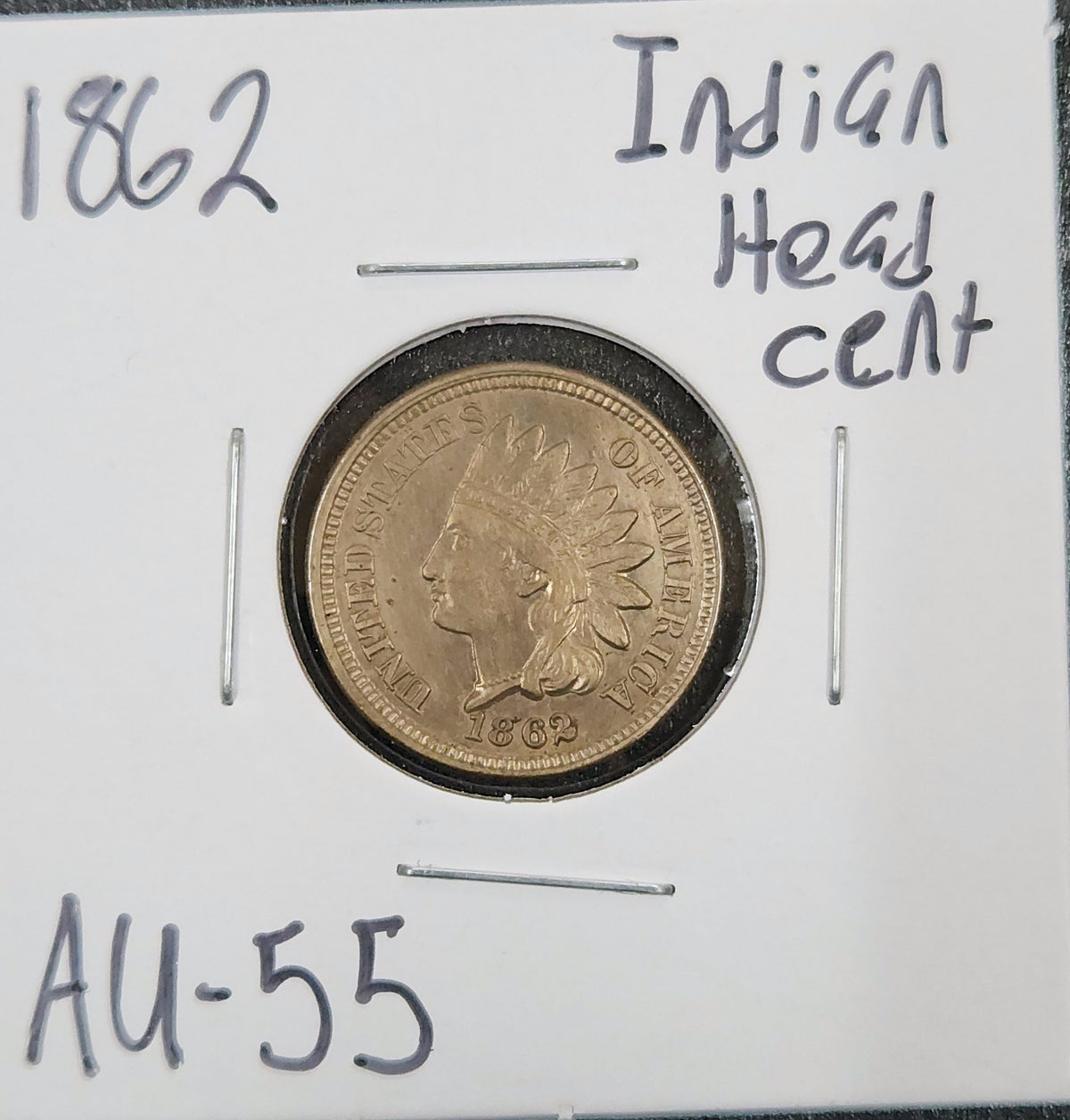 1862 Indian Head Cent AU-55 1293.55-A — Obverse