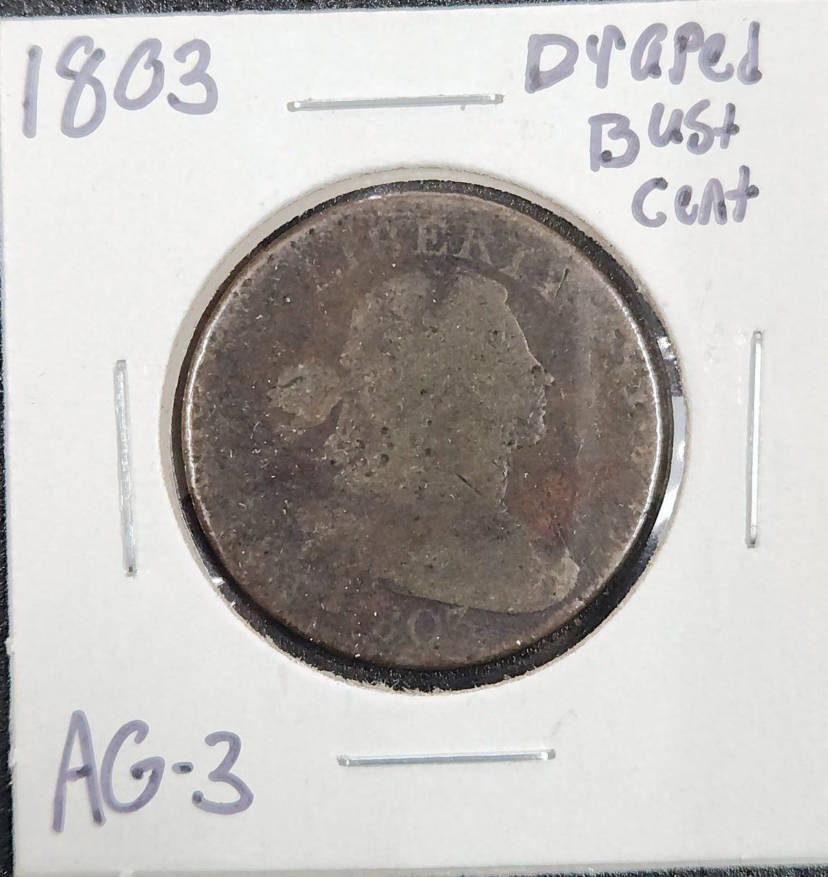1803 Draped Bust Large Cent AG-3 816.3-B — Obverse
