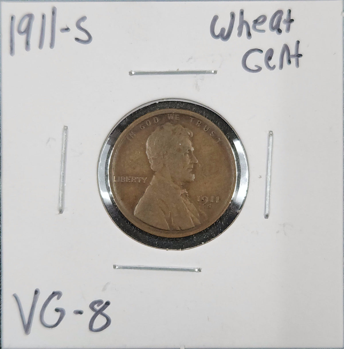 1911-S Lincoln Wheat Cent VG-8 1811.8-A — Obverse