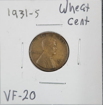 1931-S Lincoln Wheat Cent VF-20 1928.20-A — Obverse