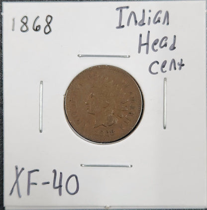 1868 Indian Head Cent XF-40 1311.40-A — Obverse