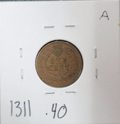 1868 Indian Head Cent XF-40 1311.40-A — Reverse