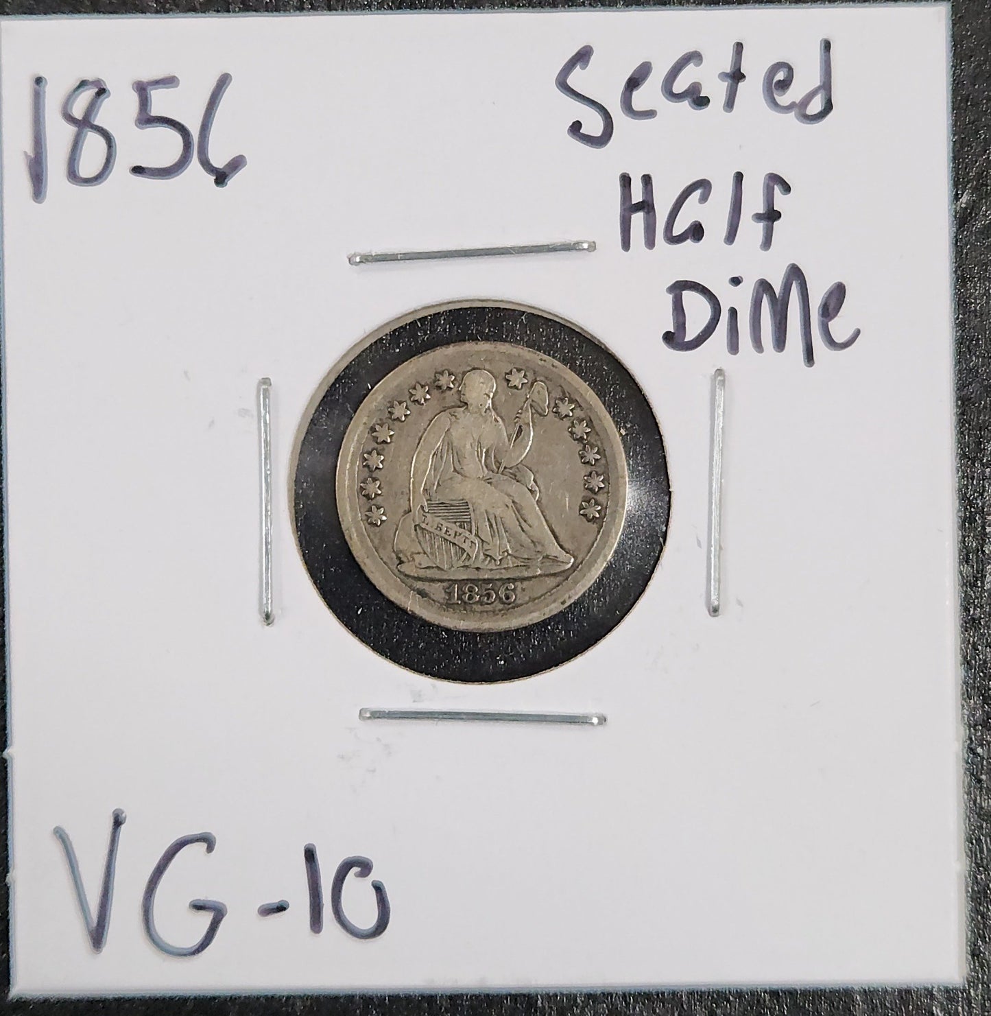 1856 Seated Half Dime VG-10 — Obverse