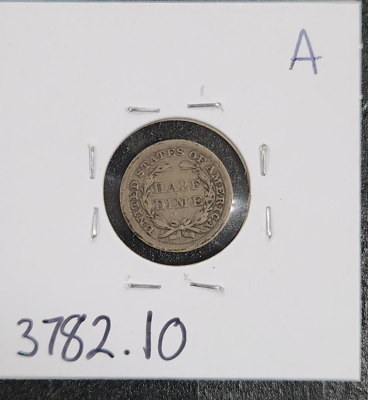 1856 Seated Half Dime VG-10 — Reverse