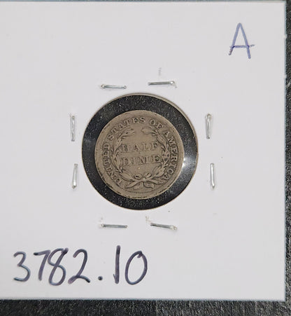 1856 Seated Half Dime VG-10 — Reverse