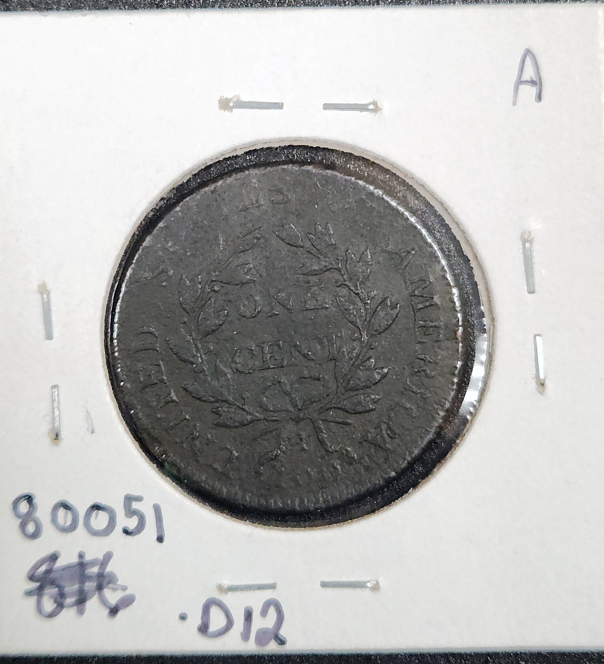 1803 Draped Bust Large Cent S-265 R4 Fine 80051.D12-A — Reverse