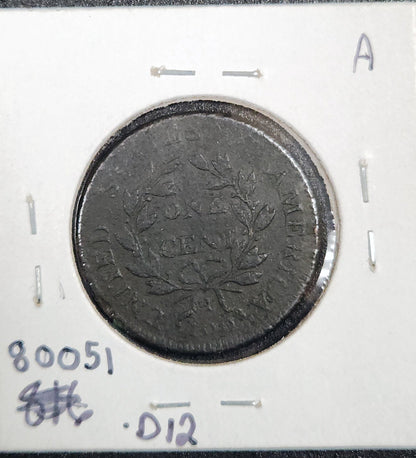 1803 Draped Bust Large Cent S-265 R4 Fine 80051.D12-A — Reverse