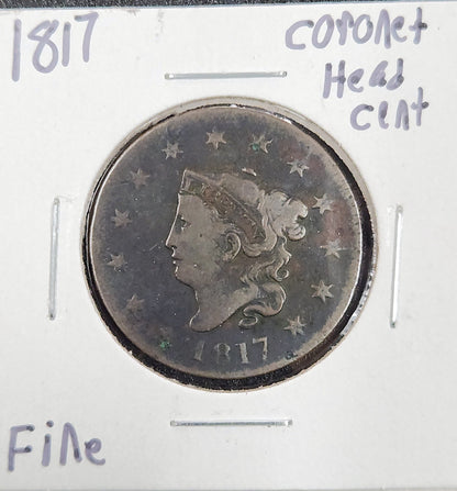 1817 Coronet Head Large Cent 873.D12-B — Obverse