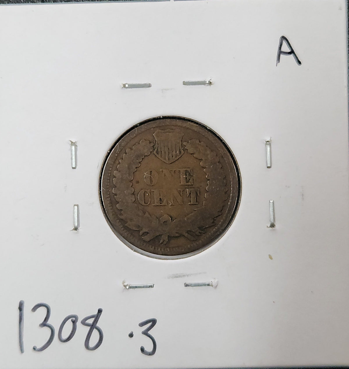 1867 Indian Head Cent AG-3 1308.3-A — Reverse