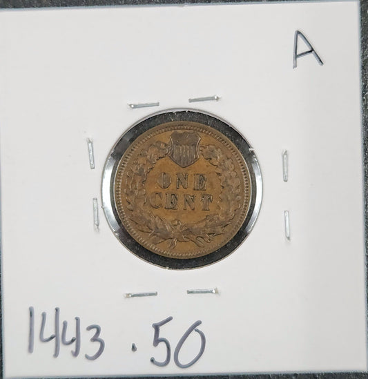1907 Indian Head Cent AU-50 1443.50-A — Reverse