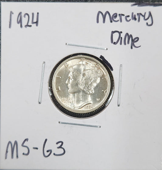 1924 Mercury Dime MS-63 4483.63-A — Obverse