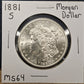 1881-S Morgan Silver Dollar MS64 7486.64-A — Obverse