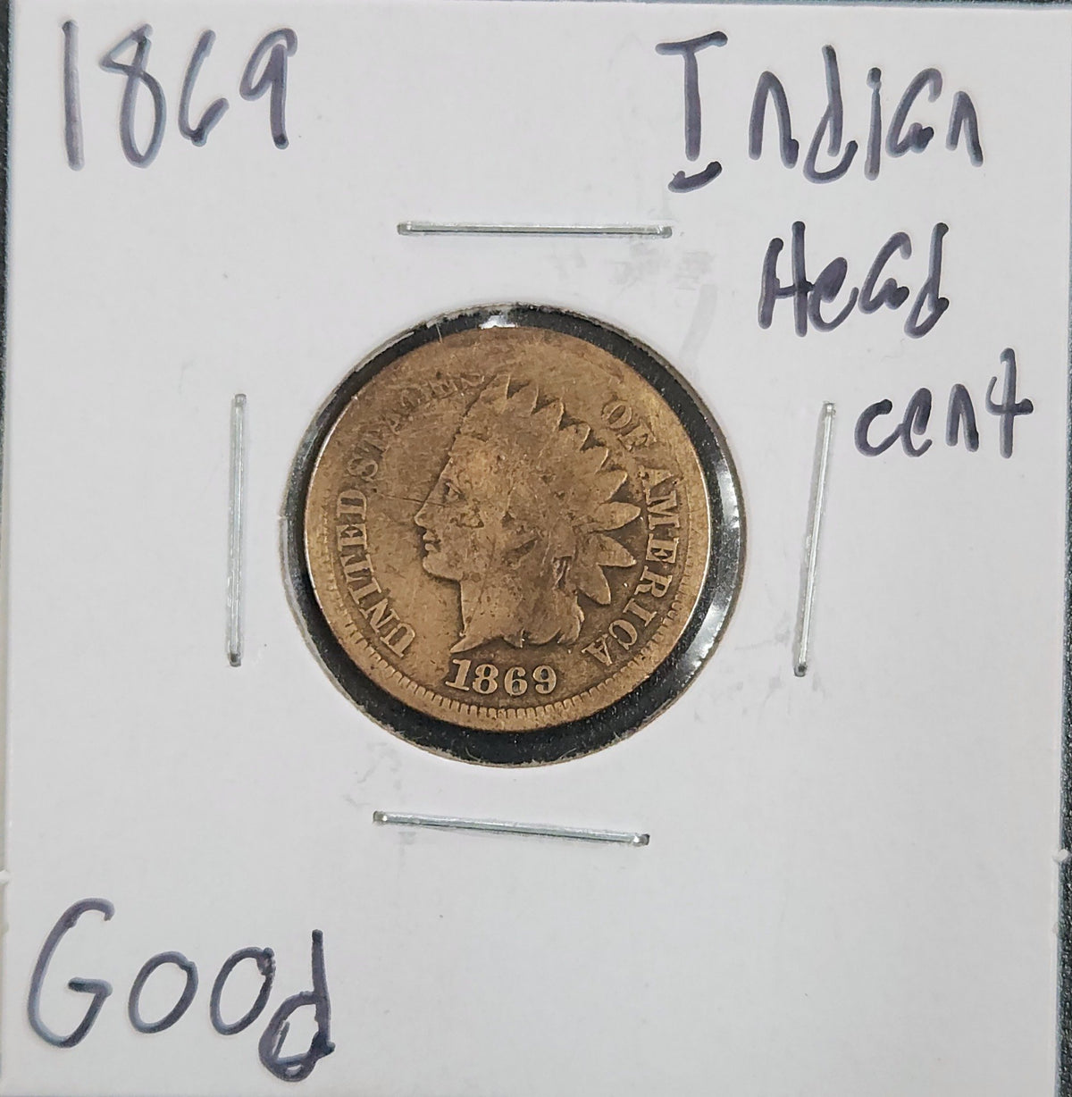 1869 Indian Head Cent - Good 1314.D6-A — Obverse