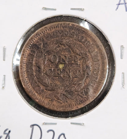 1853 Braided Hair Cent VF — Reverse