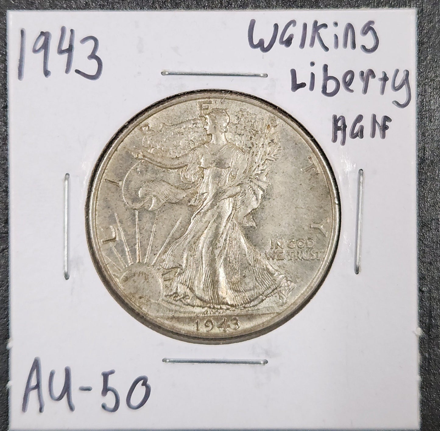 1943 Walking Liberty Half AU-50 — Obverse