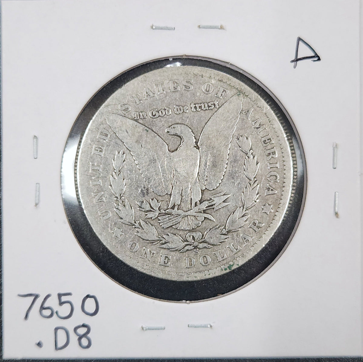 1901-S Morgan Dollar VG 7650.D8-A — Reverse