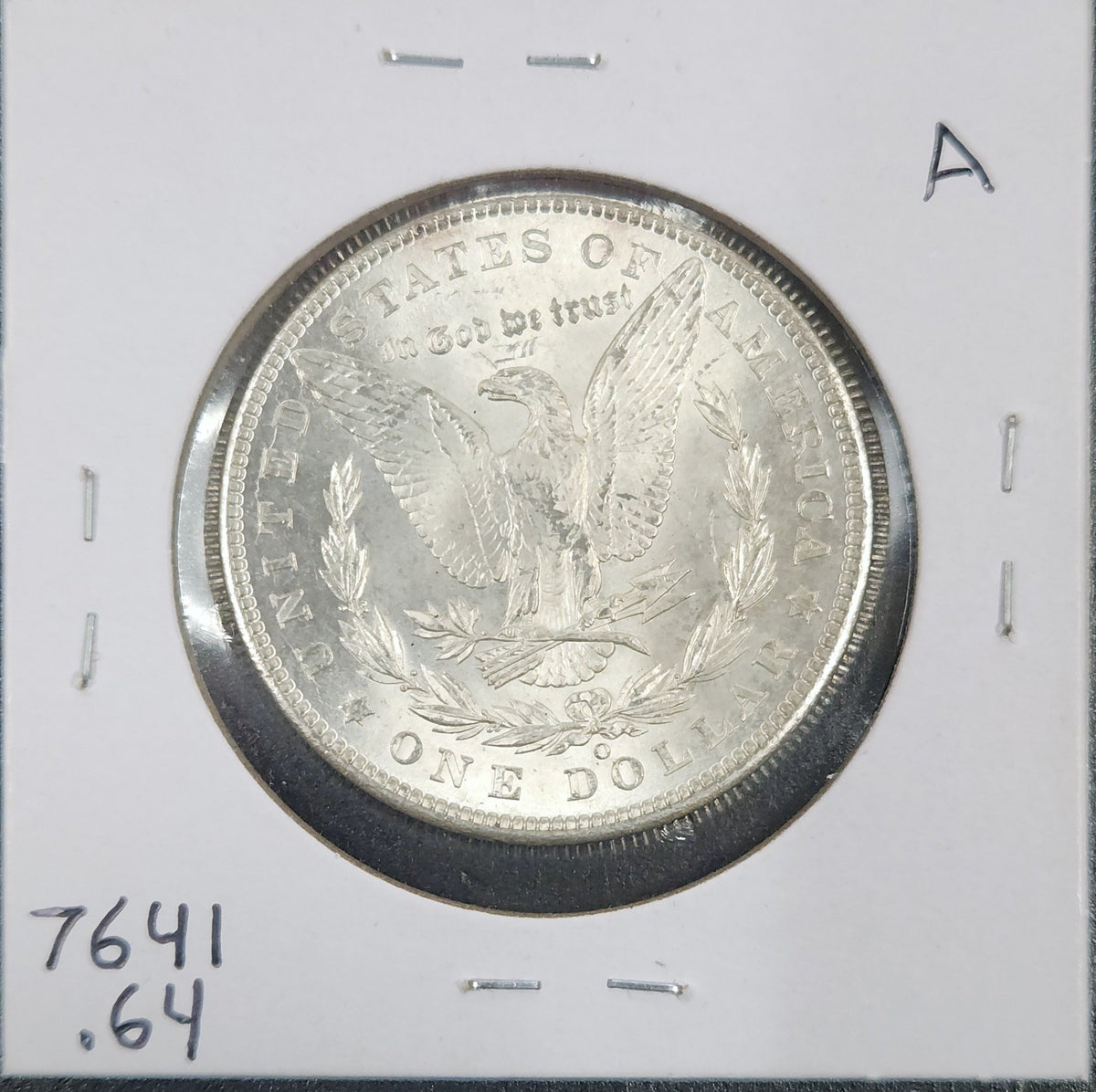 1902-O Morgan Silver Dollar AU-64 7641.64-A — Reverse