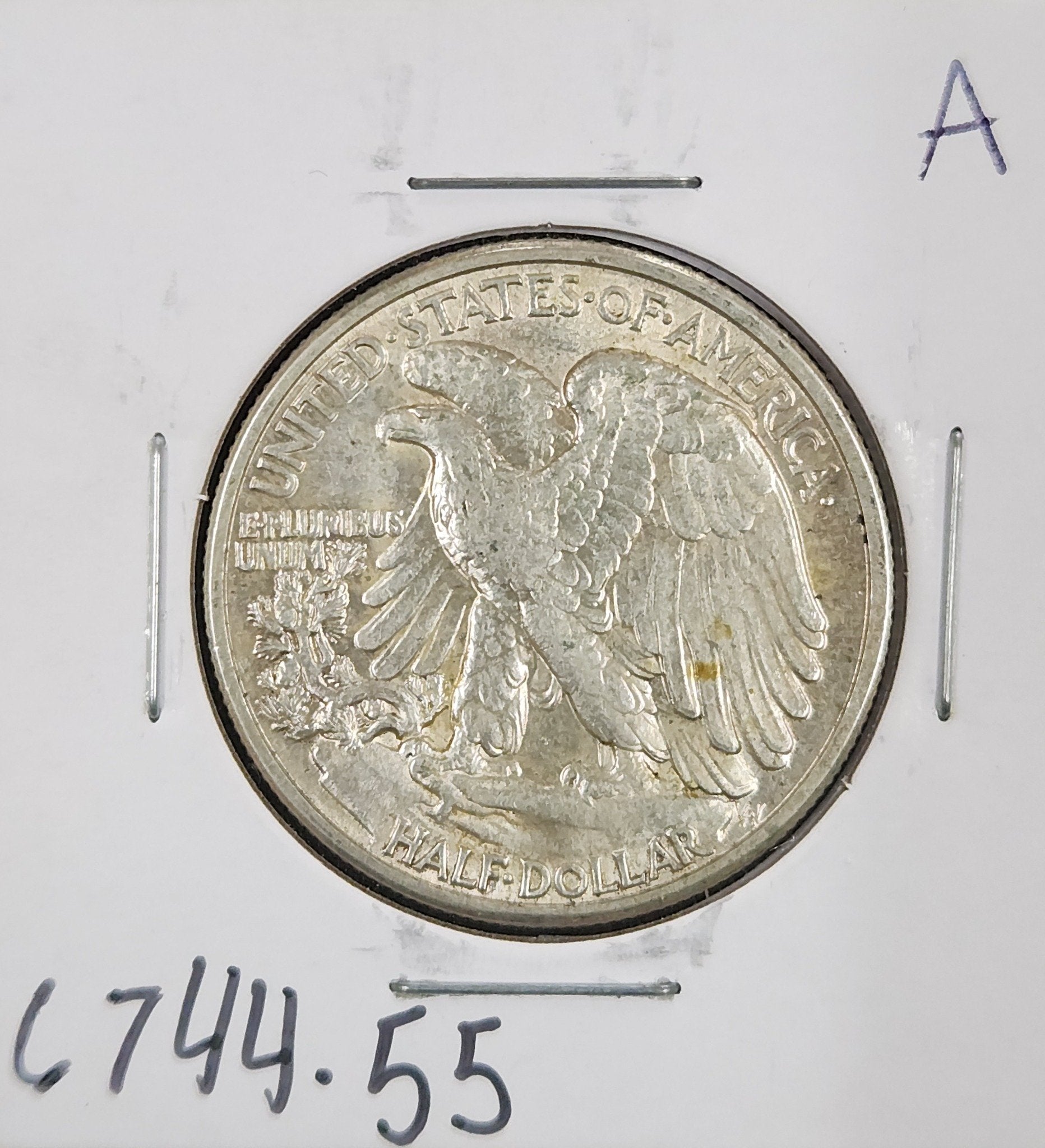 1942 Walking Liberty Half AU-55 — Reverse