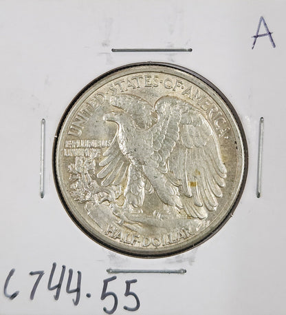 1942 Walking Liberty Half AU-55 — Reverse