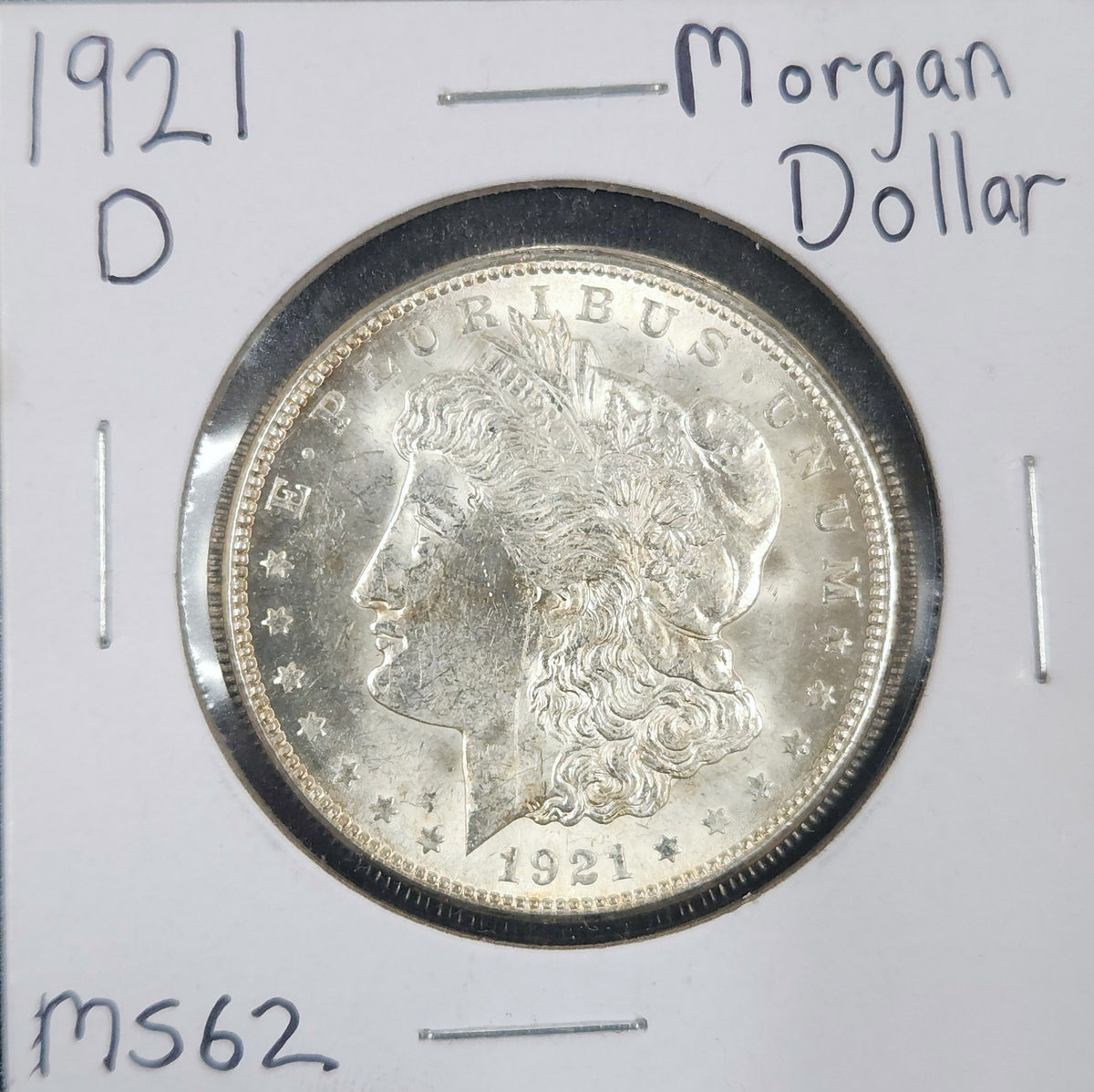 1921-D Morgan Dollar MS62 7668.62-A — Obverse