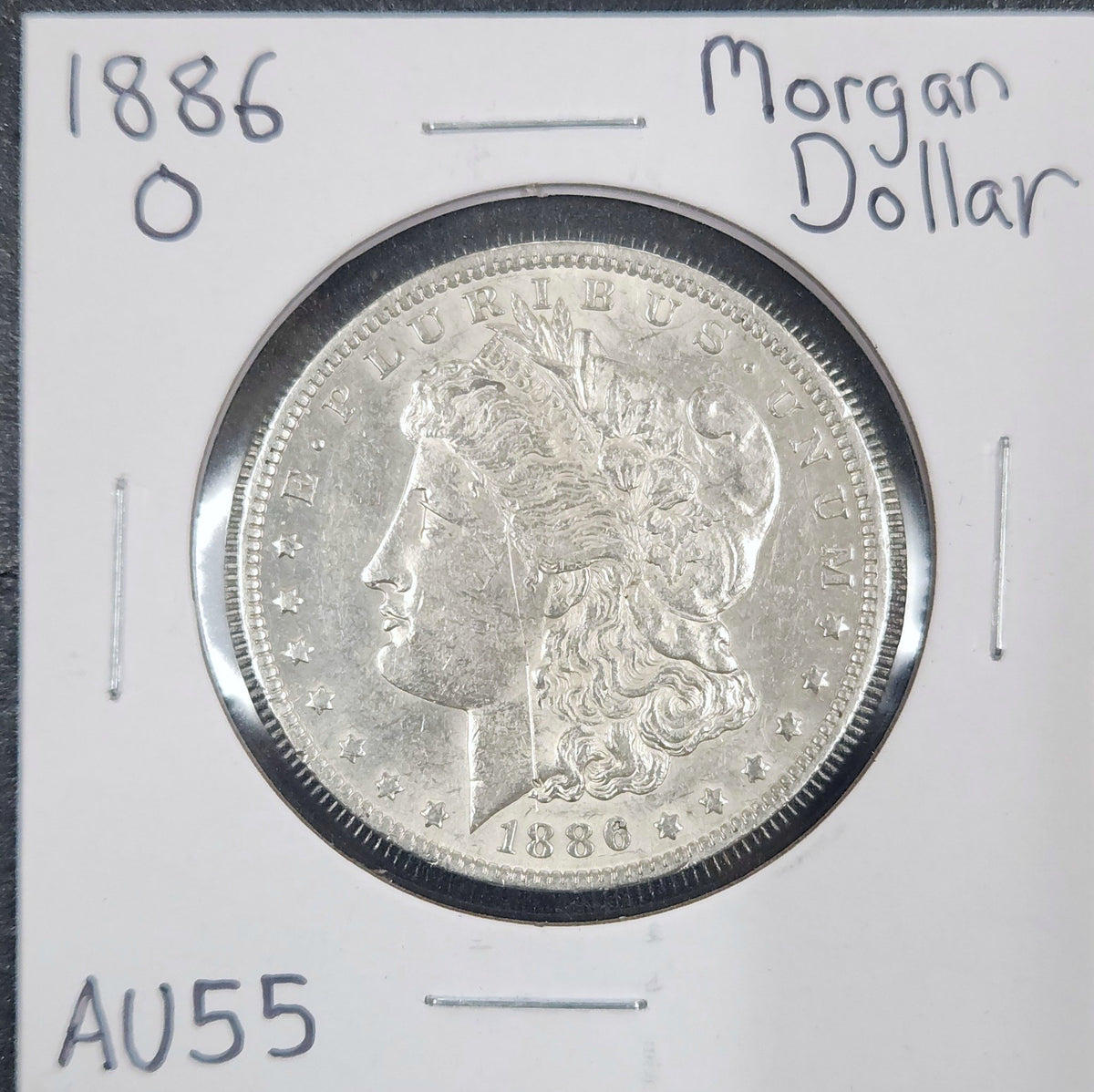 1886-O Morgan Dollar AU55 7536.55-A — Obverse