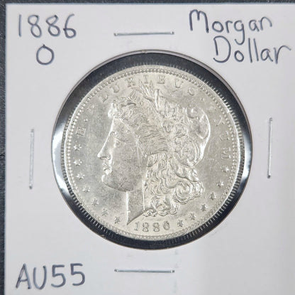 1886-O Morgan Dollar AU55 7536.55-A — Obverse