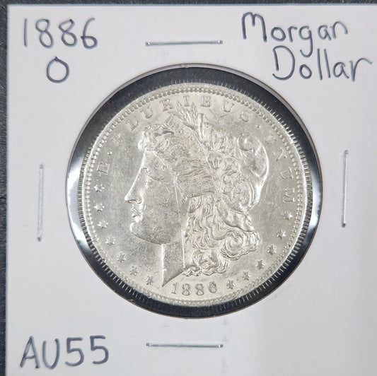 1886-O Morgan Dollar AU55 7536.55-A — Obverse