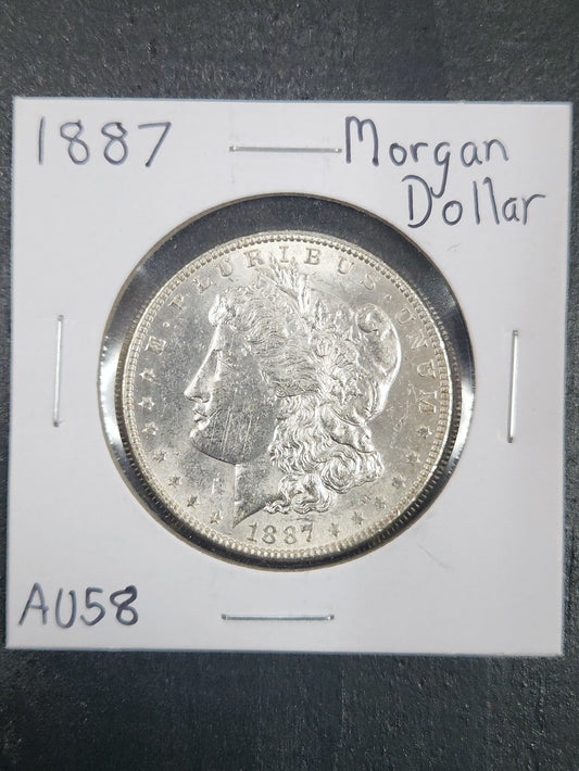 1887 Morgan Silver Dollar AU-58 7498.58-A — Obverse