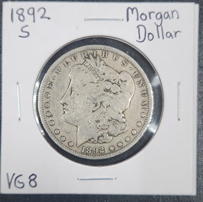 1892-S Morgan Dollar VG8 7608.8-A — Obverse