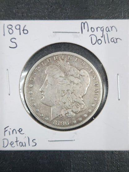 1896-S Morgan Dollar – Fine Details 7627.F-A — Obverse