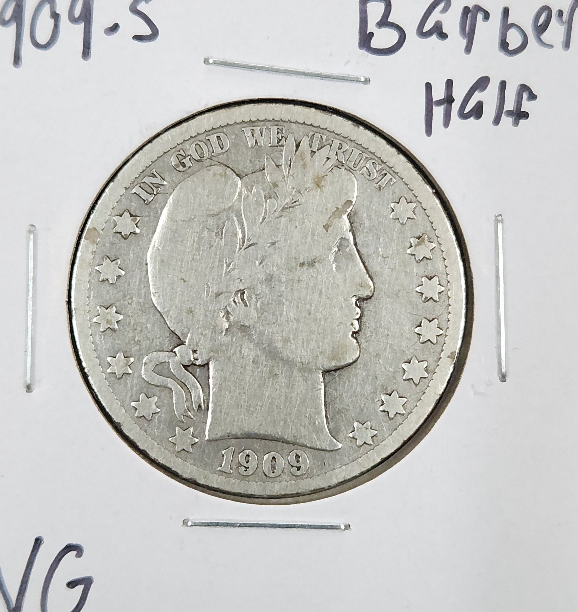1909-S Barber Half VG — Obverse