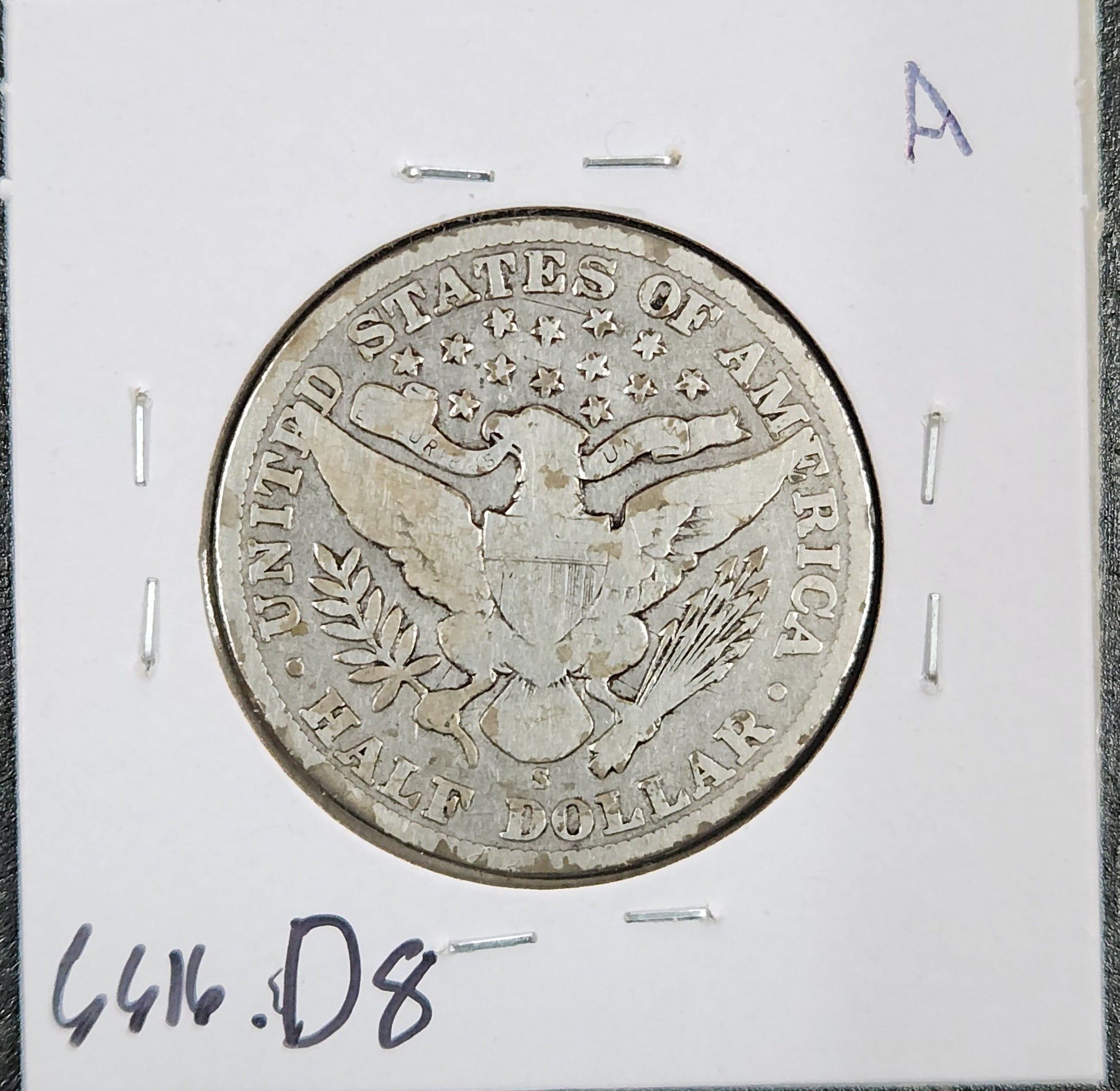 1909-S Barber Half VG — Reverse