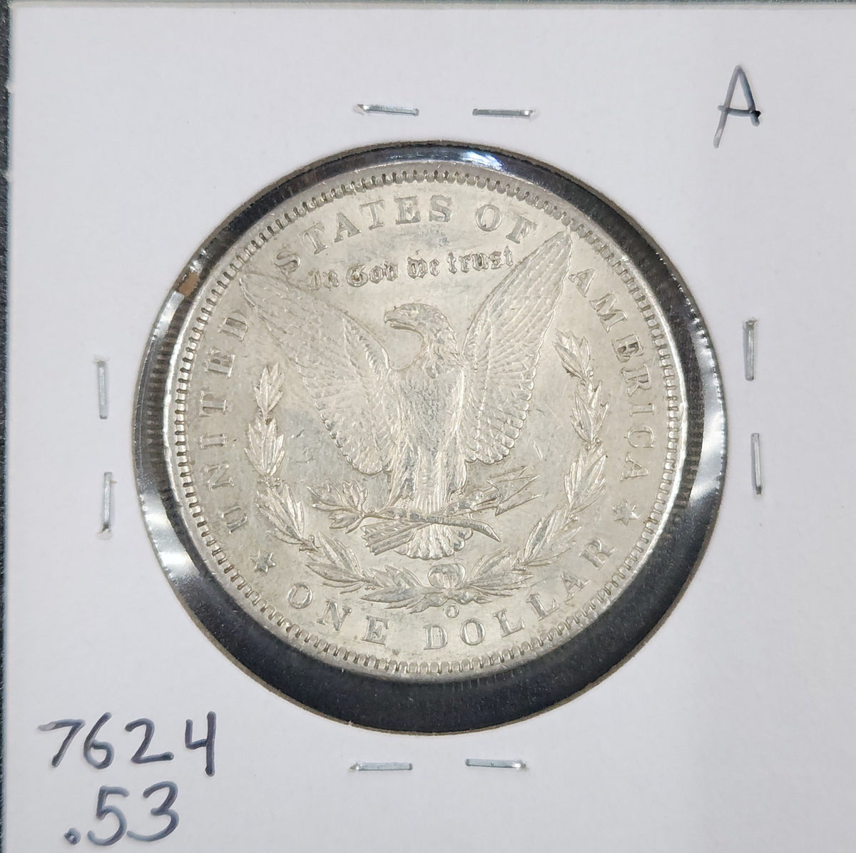 1896-O Morgan Dollar AU53 7624.53-A — Reverse