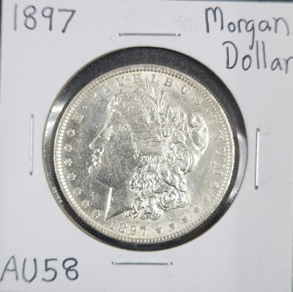 1897 Morgan Dollar AU58 7582.58-A — Obverse