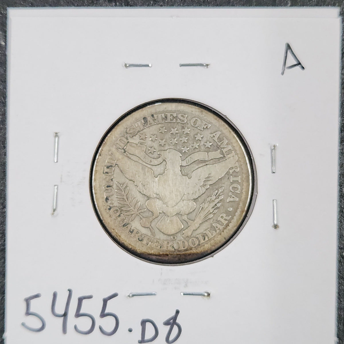 1913-D Barber Quarter VG 5455.D8-A — Reverse