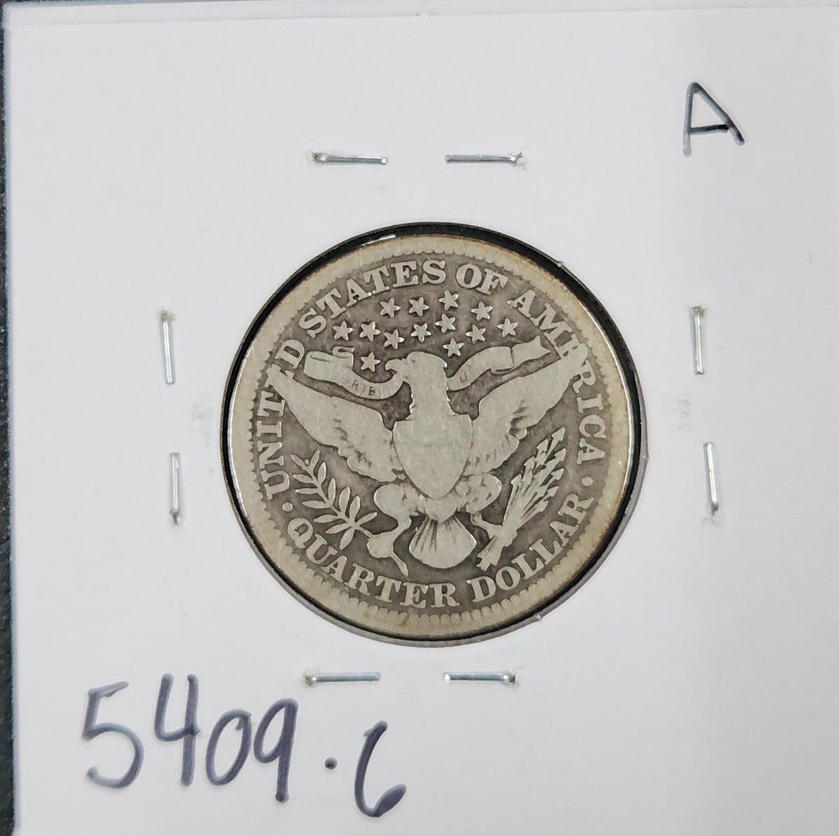 1913 Barber Quarter G-6 5409.6-A — Reverse