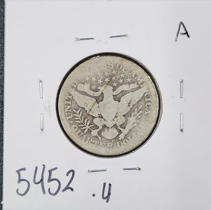 1911-D Barber Quarter G-4 5452.4-A — Reverse