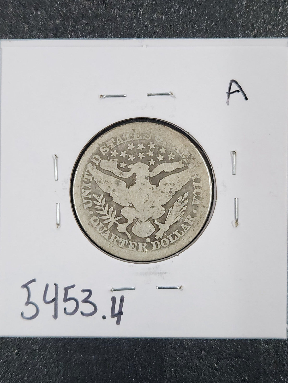 1911-S Barber Quarter G-4 5453.4-A — Reverse